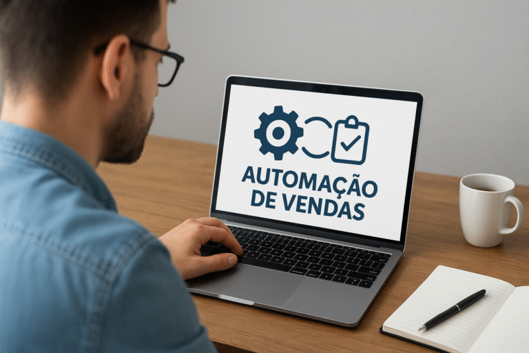 Pessoa usando computador com ferramentas inteligentes na tela.