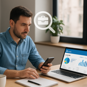 Afiliado usando a ferramenta GLeads para buscar empresas e leads B2B.